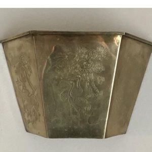 Vintage Brass with etched Asian motif